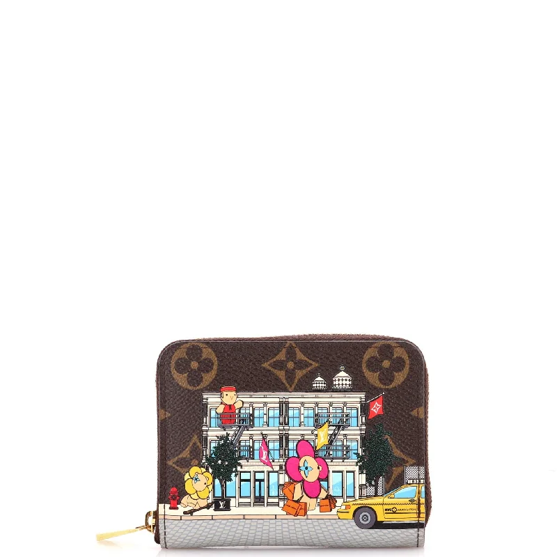 Women's money clip in a pastel color palette​Zippy Coin Purse Limited Edition Vivienne Xmas Monogram Canvas