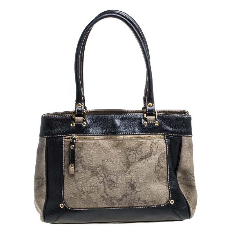 Faux Fur - Trimmed Tote Bag in White for a Cozy Winter LookAlviero Martini 1A Classe Geo Print Coated Canvas And Leather Tote Faux Fur - Trimmed Tote Bag in White for a Cozy Winter LookAlviero Martini 1A Classe Geo Print Coated Canvas And Leather Tote