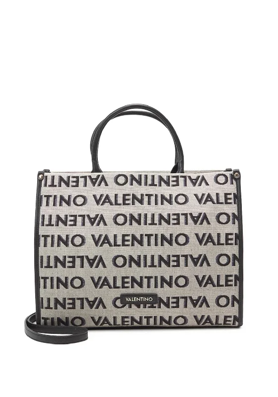 Quilted Tote Bag in Cream with Silver Hardware for a Classic and Sophisticated StyleValentino Handbags August Large Tote, Nero Quilted Tote Bag in Cream with Silver Hardware for a Classic and Sophisticated StyleValentino Handbags August Large Tote, Nero