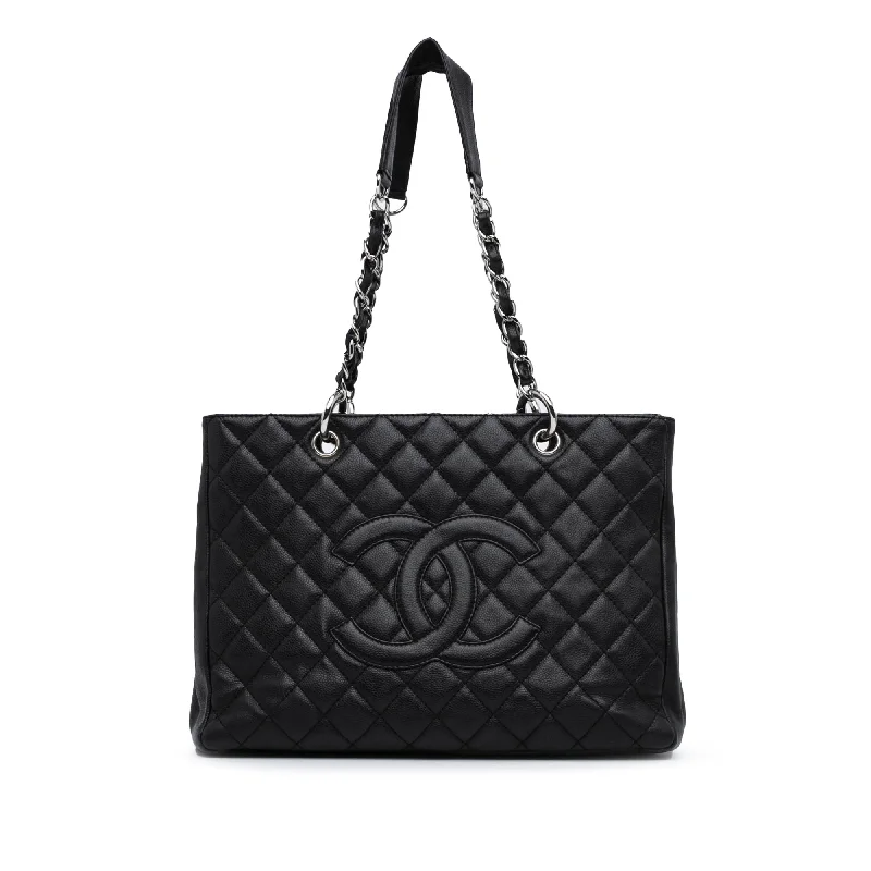 Women's Tote Bag with Inner Compartments in Gray for Organizing Everyday EssentialsBlack Chanel Caviar Grand Shopping Tote Women's Tote Bag with Inner Compartments in Gray for Organizing Everyday EssentialsBlack Chanel Caviar Grand Shopping Tote