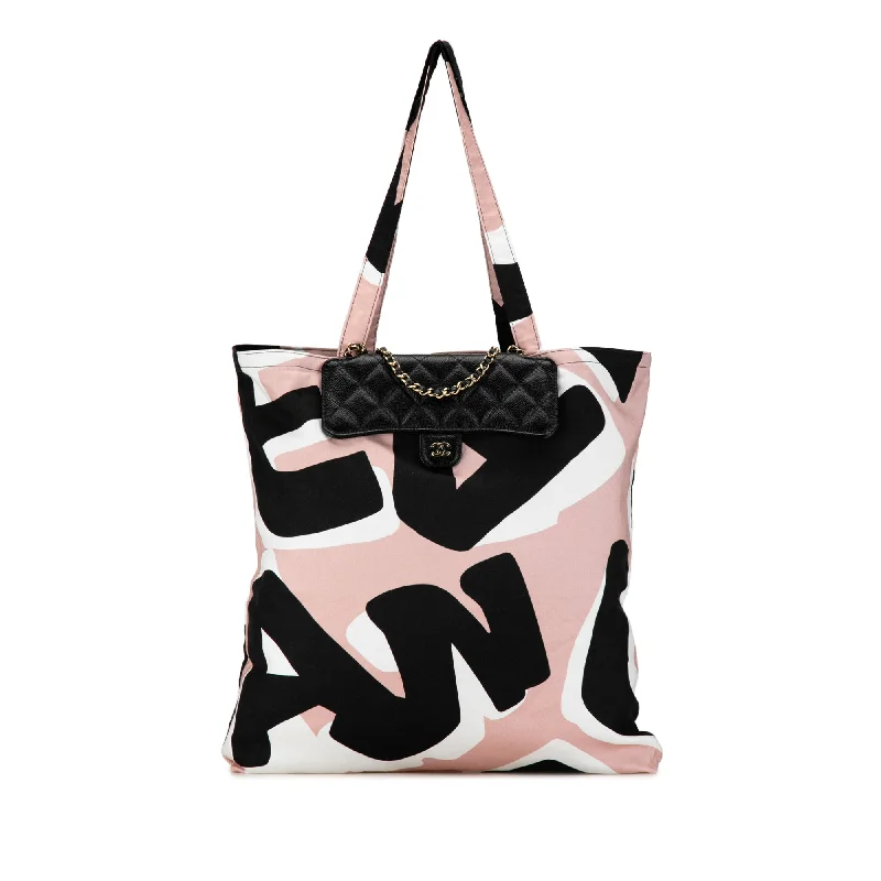Women's Tote Bag with Inner Compartments in Gray for Organizing Everyday EssentialsBlack Chanel Nylon Graffiti Foldable Shopping Tote in Caviar Flap Women's Tote Bag with Inner Compartments in Gray for Organizing Everyday EssentialsBlack Chanel Nylon Graffiti Foldable Shopping Tote in Caviar Flap