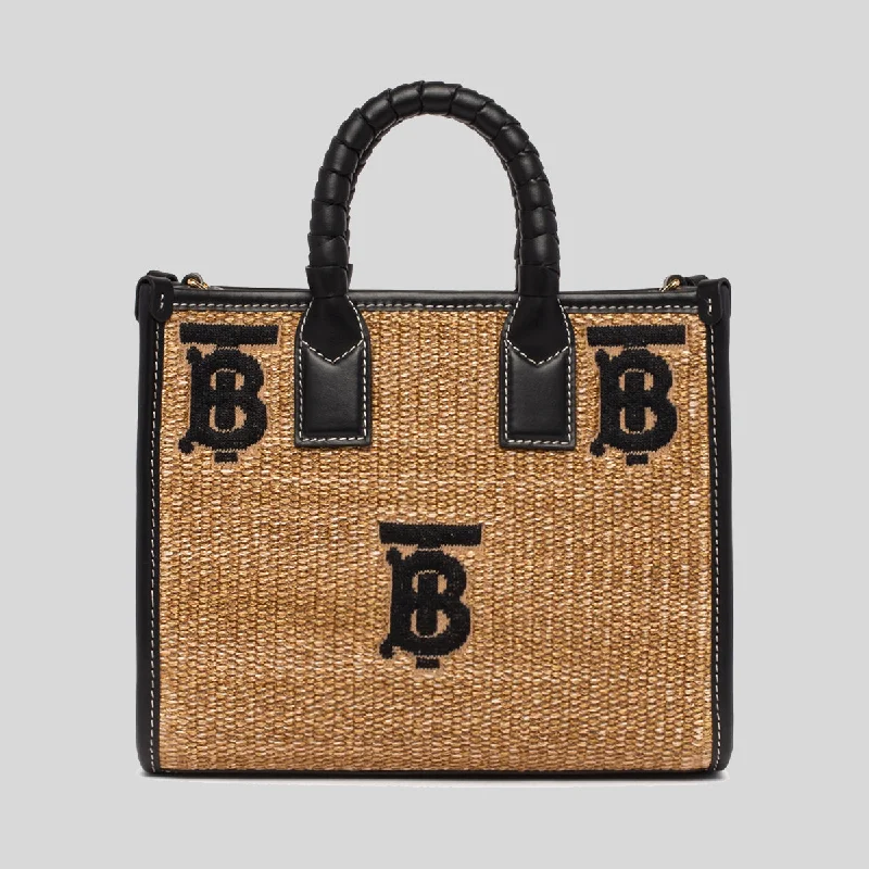 Faux Fur - Trimmed Tote Bag in White for a Cozy Winter LookBURBERRY Mini Freya Tote Natural/Black 80661711 Faux Fur - Trimmed Tote Bag in White for a Cozy Winter LookBURBERRY Mini Freya Tote Natural/Black 80661711