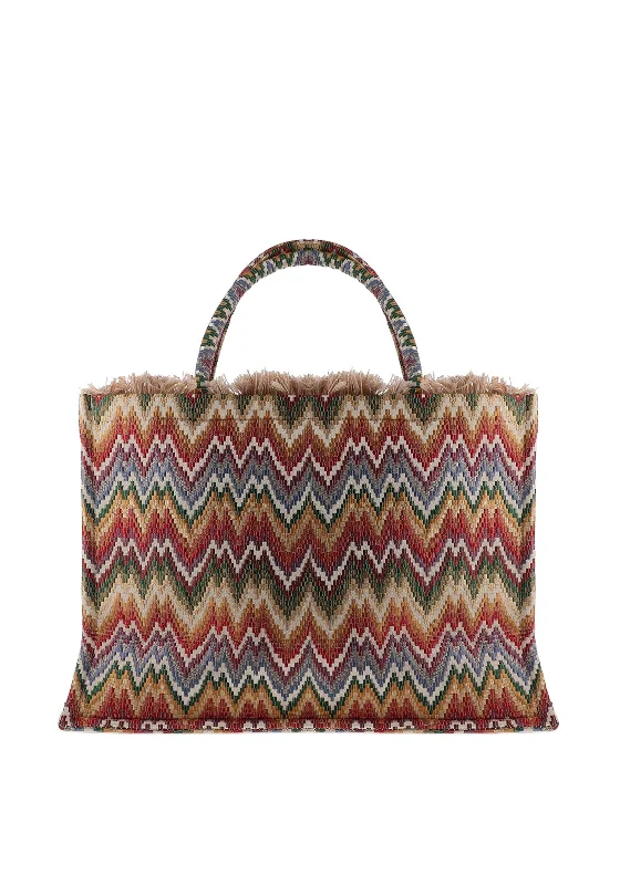 Linen Tote Bag in Natural Beige with Braided Details for a Rustic Summer EnsembleSorena Citrus Zig Zag Tote Bag, Multi Linen Tote Bag in Natural Beige with Braided Details for a Rustic Summer EnsembleSorena Citrus Zig Zag Tote Bag, Multi