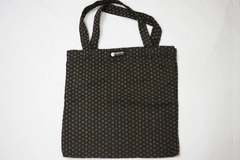 Women's Printed Tote Bag in Floral Patterns for a Spring - Themed Shopping TripCotton Simple Bag - Brown Women's Printed Tote Bag in Floral Patterns for a Spring - Themed Shopping TripCotton Simple Bag - Brown