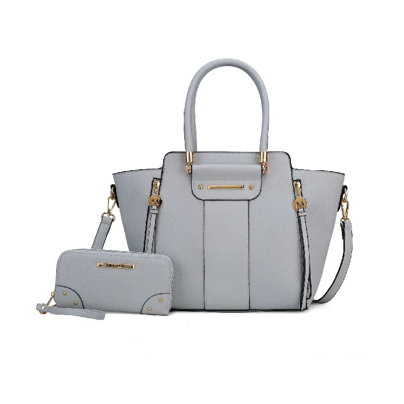 Women's Tote Bag with Detachable Pouch in Purple for Added ConvenienceEliana Tote Bag Wallet Set