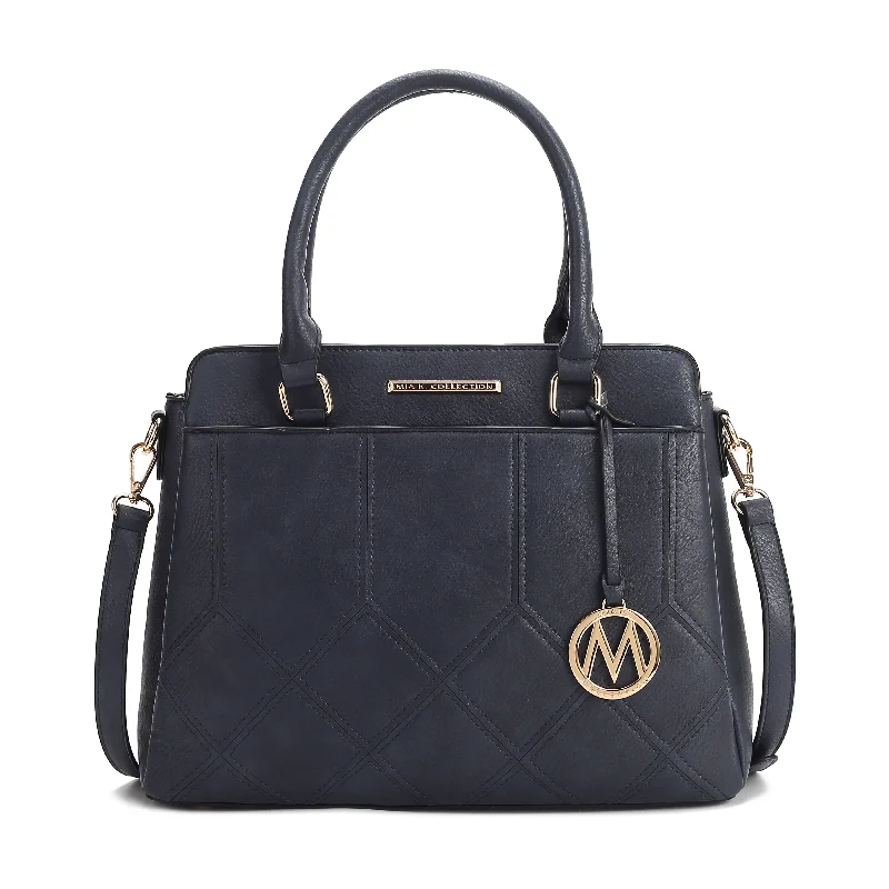 Medium - Sized Canvas Tote Bag in Navy Blue with Striped Pattern for a Nautical - Inspired LookElodie Tote Bag Medium - Sized Canvas Tote Bag in Navy Blue with Striped Pattern for a Nautical - Inspired LookElodie Tote Bag