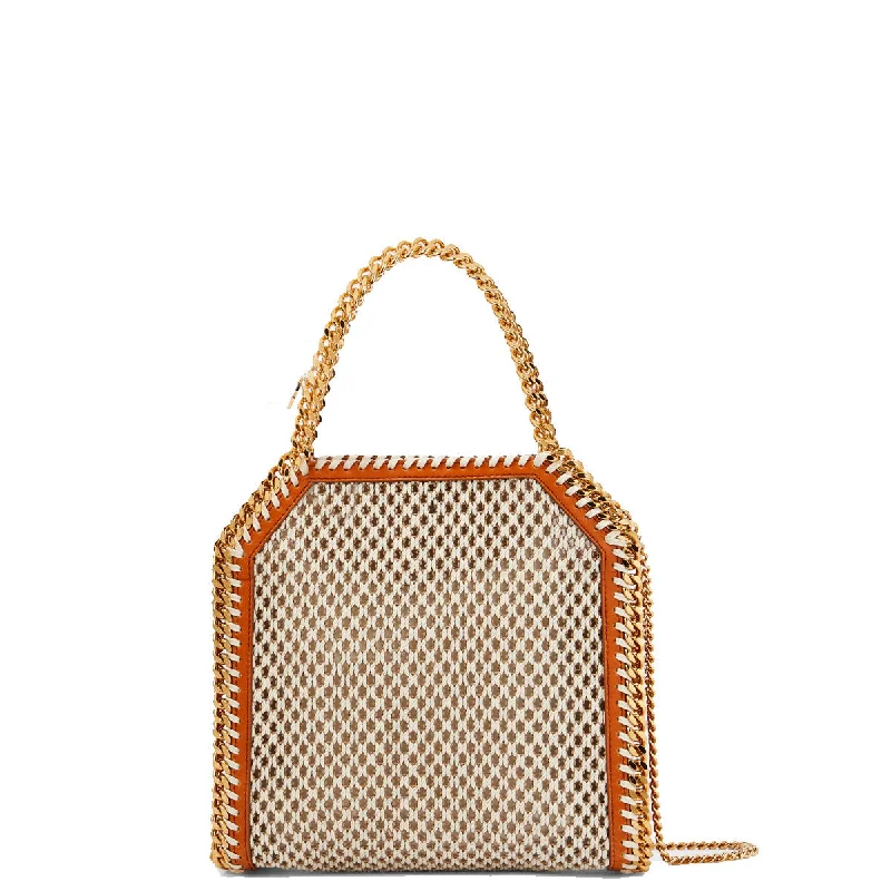 Small Vegan Leather Tote Bag in Blush Pink with Gold - Tone Hardware for a Feminine and Stylish AccessoryFalabella Mini Tote Rope Mesh, Ivory/Beige Small Vegan Leather Tote Bag in Blush Pink with Gold - Tone Hardware for a Feminine and Stylish AccessoryFalabella Mini Tote Rope Mesh, Ivory/Beige