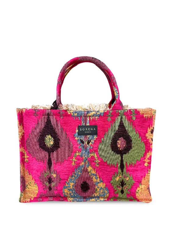 Women's Tote Bag with Zipper Closure in Red for Secure StorageSorena Francois Velvet Tote Bag, Pink Women's Tote Bag with Zipper Closure in Red for Secure StorageSorena Francois Velvet Tote Bag, Pink