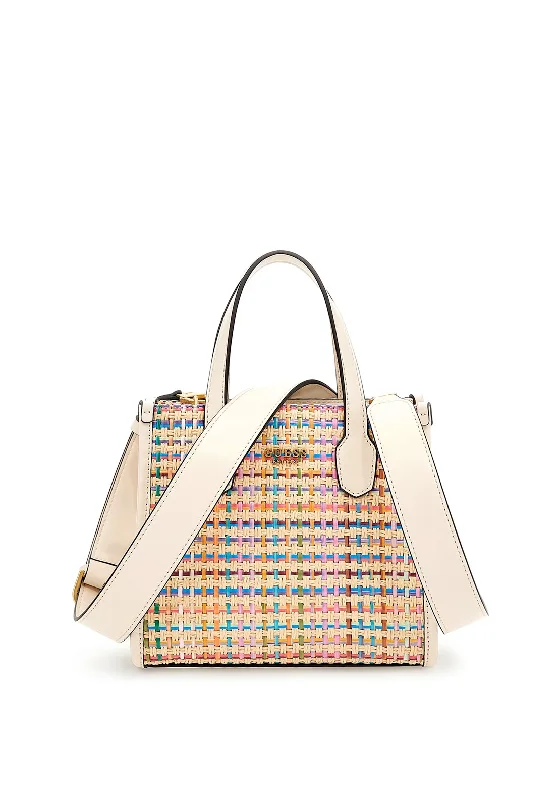 Embroidered Tote Bag in Beige with Floral Motifs for a Boho - Chic VibeGuess Silvana Mini Tote Bag, Stone Multi Embroidered Tote Bag in Beige with Floral Motifs for a Boho - Chic VibeGuess Silvana Mini Tote Bag, Stone Multi