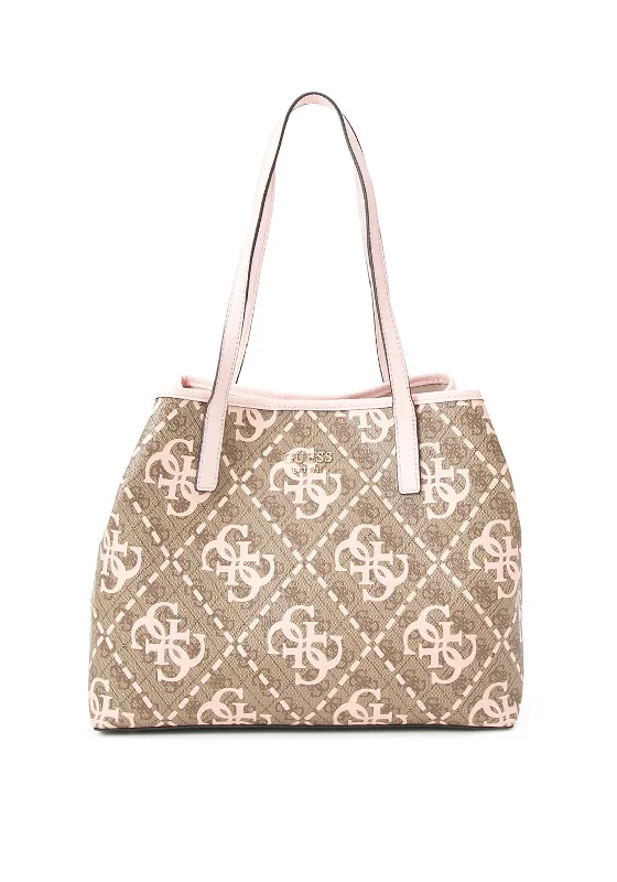 Quilted Tote Bag in Cream with Silver Hardware for a Classic and Sophisticated StyleGuess Vikky Large Logo Medium Tote Bag, Pale Rose Quilted Tote Bag in Cream with Silver Hardware for a Classic and Sophisticated StyleGuess Vikky Large Logo Medium Tote Bag, Pale Rose