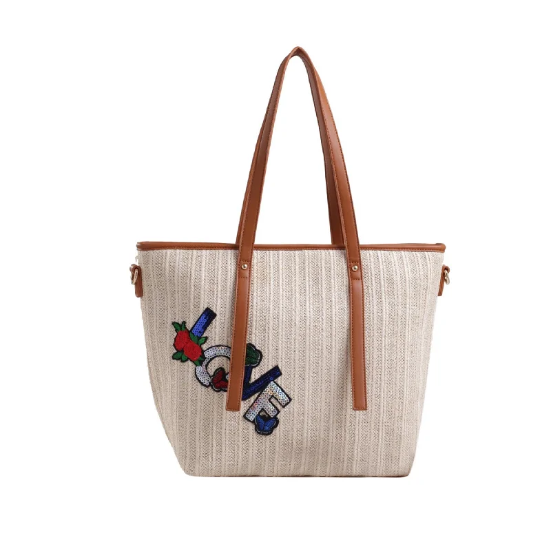 Medium - Sized Canvas Tote Bag in Navy Blue with Striped Pattern for a Nautical - Inspired LookHampton Woven Beach Tote Bag Medium - Sized Canvas Tote Bag in Navy Blue with Striped Pattern for a Nautical - Inspired LookHampton Woven Beach Tote Bag