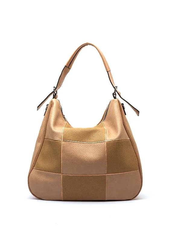 Small Vegan Leather Tote Bag in Blush Pink with Gold - Tone Hardware for a Feminine and Stylish AccessoryZen Collection Check Tote Bag, Sand Small Vegan Leather Tote Bag in Blush Pink with Gold - Tone Hardware for a Feminine and Stylish AccessoryZen Collection Check Tote Bag, Sand