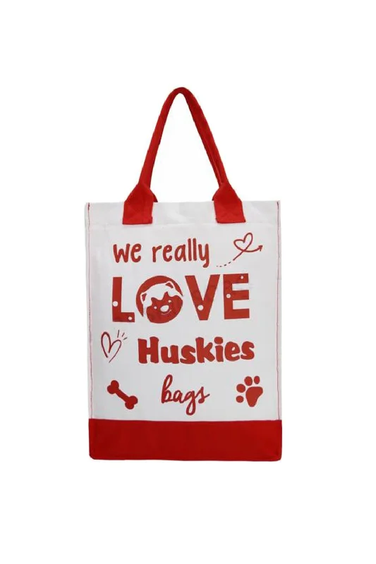 Oversized Jute Tote Bag in Natural Color with Rope Handles for a Beach VacationHuskies HK 02-795 Lovely Huskimo Canvas Tote Oversized Jute Tote Bag in Natural Color with Rope Handles for a Beach VacationHuskies HK 02-795 Lovely Huskimo Canvas Tote