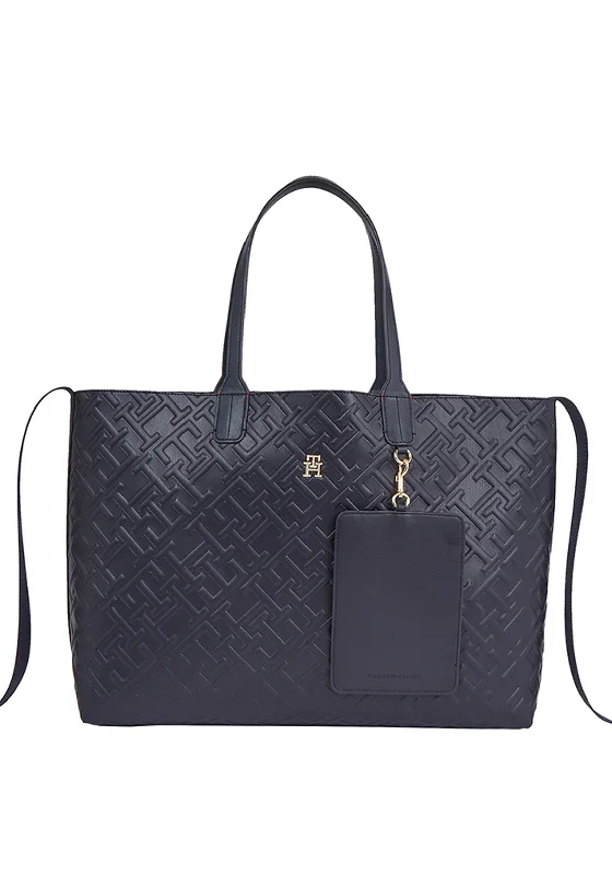 Large Capacity Genuine Leather Women's Tote Bag in Black for Work and CommutingTommy Hilfiger Iconic Monogram Tote Bag, Navy Large Capacity Genuine Leather Women's Tote Bag in Black for Work and CommutingTommy Hilfiger Iconic Monogram Tote Bag, Navy