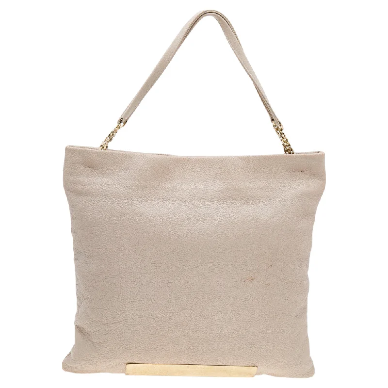 Embroidered Tote Bag in Beige with Floral Motifs for a Boho - Chic VibeJimmy Choo Beige Leather Large Charlie Tote Embroidered Tote Bag in Beige with Floral Motifs for a Boho - Chic VibeJimmy Choo Beige Leather Large Charlie Tote