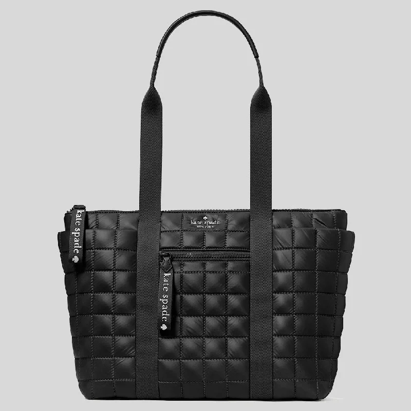 Women's Printed Tote Bag in Floral Patterns for a Spring - Themed Shopping TripKATE SPADE Camden Quilted Medium Tote Black KI383 Women's Printed Tote Bag in Floral Patterns for a Spring - Themed Shopping TripKATE SPADE Camden Quilted Medium Tote Black KI383