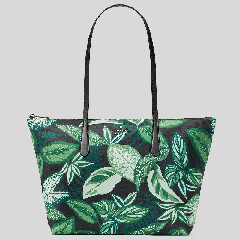 Faux Fur - Trimmed Tote Bag in White for a Cozy Winter LookKATE SPADE Kitt Fern Foliage Medium Tote Green Multi KH393 Faux Fur - Trimmed Tote Bag in White for a Cozy Winter LookKATE SPADE Kitt Fern Foliage Medium Tote Green Multi KH393