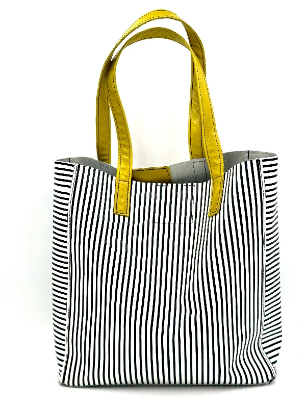 Medium - Sized Canvas Tote Bag in Navy Blue with Striped Pattern for a Nautical - Inspired LookKristi Tote Medium - Sized Canvas Tote Bag in Navy Blue with Striped Pattern for a Nautical - Inspired LookKristi Tote