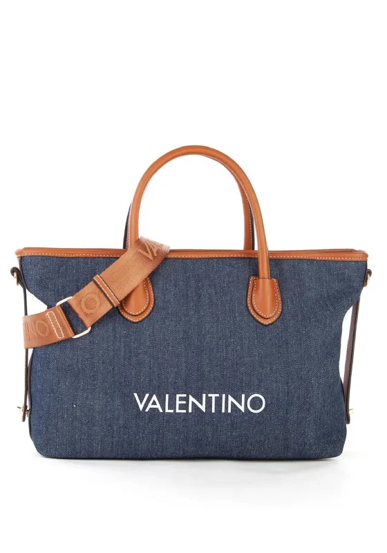 Tote Bag with Adjustable Shoulder Strap in Olive Green for Comfortable CarryingValentino Leith Shopper Bag, Denim Tote Bag with Adjustable Shoulder Strap in Olive Green for Comfortable CarryingValentino Leith Shopper Bag, Denim