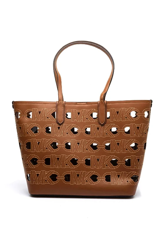Geometric - Printed Tote Bag in Multicolor for a Contemporary and Trendy OutfitMichael Kors Eliza Larger Perforated Empire Tote Bag, Brown Geometric - Printed Tote Bag in Multicolor for a Contemporary and Trendy OutfitMichael Kors Eliza Larger Perforated Empire Tote Bag, Brown