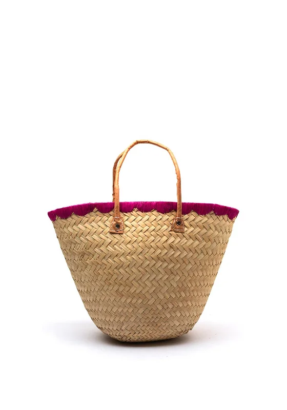 Monogrammed Tote Bag in Brown Leather with Personalized Initials for a Custom and Elegant TouchZen Collection Wicker Bucket Bag, Fuchsia Monogrammed Tote Bag in Brown Leather with Personalized Initials for a Custom and Elegant TouchZen Collection Wicker Bucket Bag, Fuchsia