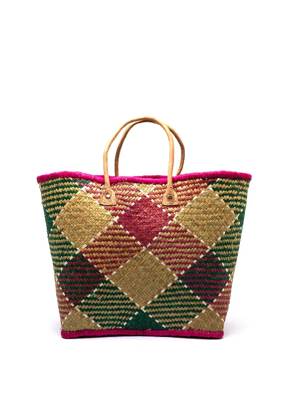 Waterproof Tote Bag in Yellow for Outdoor Activities in Wet WeatherZen Collection Woven Multi Shopper Bag, Green & Pink