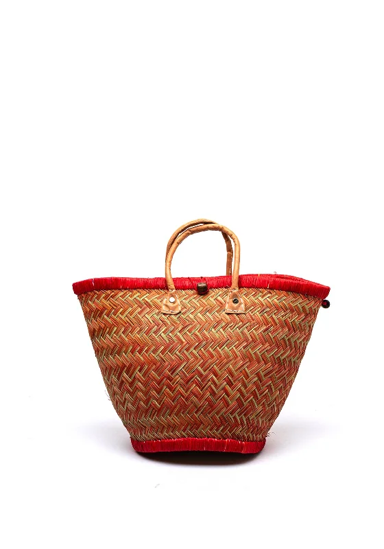 Large Capacity Genuine Leather Women's Tote Bag in Black for Work and CommutingZen Collection Wicker Bucket Bag, Red Large Capacity Genuine Leather Women's Tote Bag in Black for Work and CommutingZen Collection Wicker Bucket Bag, Red