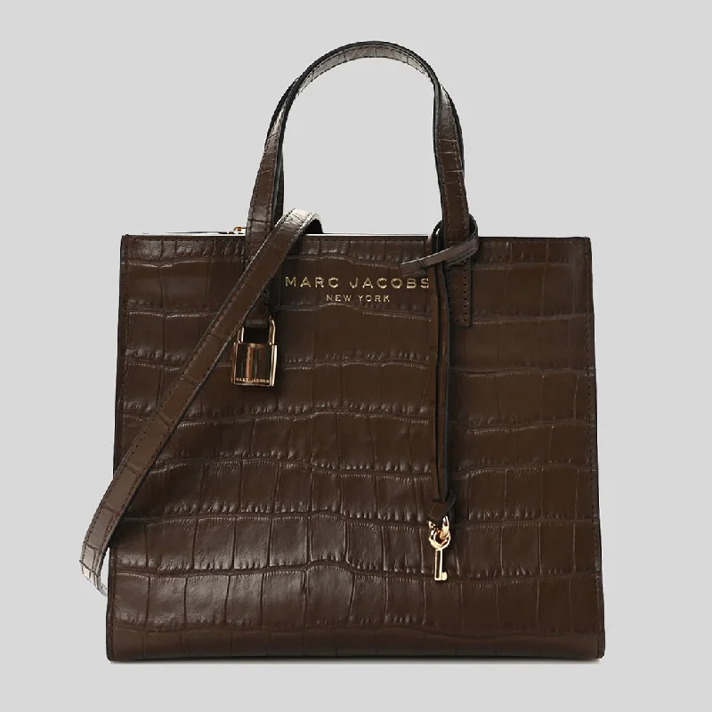 Medium - Sized Canvas Tote Bag in Navy Blue with Striped Pattern for a Nautical - Inspired LookMARC JACOBS Croc-Embossed Mini Grind Tote Dark Brown H037L01RE22