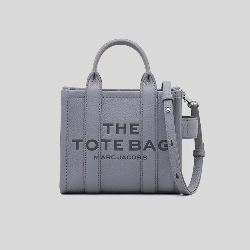 Women's Tote Bag with Inner Compartments in Gray for Organizing Everyday EssentialsMARC JACOBS The Leather Mini Tote Bag Wolf Grey H053L01RE22 Women's Tote Bag with Inner Compartments in Gray for Organizing Everyday EssentialsMARC JACOBS The Leather Mini Tote Bag Wolf Grey H053L01RE22