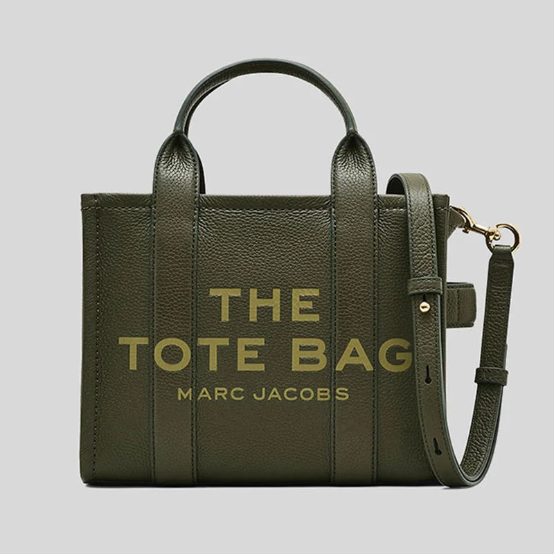 Women's Tote Bag with Inner Compartments in Gray for Organizing Everyday EssentialsMARC JACOBS The Leather Small Tote Bag Traveler Tote Forest H009L01SP21 Women's Tote Bag with Inner Compartments in Gray for Organizing Everyday EssentialsMARC JACOBS The Leather Small Tote Bag Traveler Tote Forest H009L01SP21