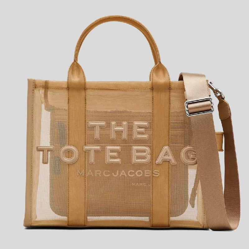 Medium - Sized Canvas Tote Bag in Navy Blue with Striped Pattern for a Nautical - Inspired LookMARC JACOBS The Mesh Medium Tote Bag Camel H005M06SP21 Medium - Sized Canvas Tote Bag in Navy Blue with Striped Pattern for a Nautical - Inspired LookMARC JACOBS The Mesh Medium Tote Bag Camel H005M06SP21