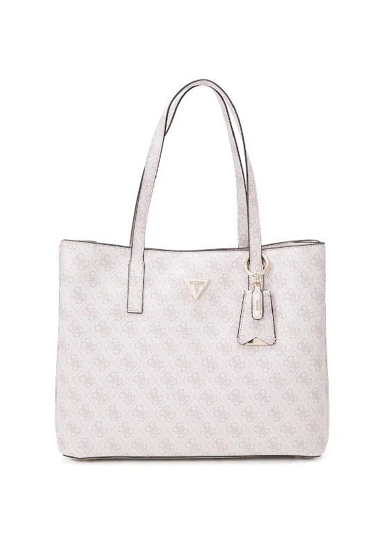 Monogrammed Tote Bag in Brown Leather with Personalized Initials for a Custom and Elegant TouchGuess Meridian Tote Bag, Dove Monogrammed Tote Bag in Brown Leather with Personalized Initials for a Custom and Elegant TouchGuess Meridian Tote Bag, Dove
