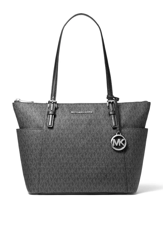 Waterproof Tote Bag in Yellow for Outdoor Activities in Wet WeatherMICHAEL Michael Kors Jet Set Large Top Zip Tote Bag, Black