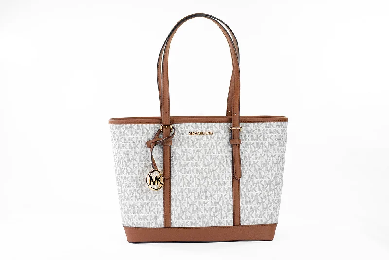 Women's Tote Bag with Detachable Pouch in Purple for Added ConvenienceMichael Kors Jet Set Travel Small Vanilla PVC Shoulder Tote Handbag Bag Purse