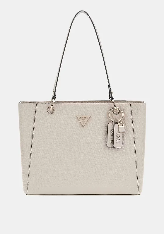 Medium - Sized Canvas Tote Bag in Navy Blue with Striped Pattern for a Nautical - Inspired LookGuess Noelle Saffiano Tote Bag, Taupe Medium - Sized Canvas Tote Bag in Navy Blue with Striped Pattern for a Nautical - Inspired LookGuess Noelle Saffiano Tote Bag, Taupe