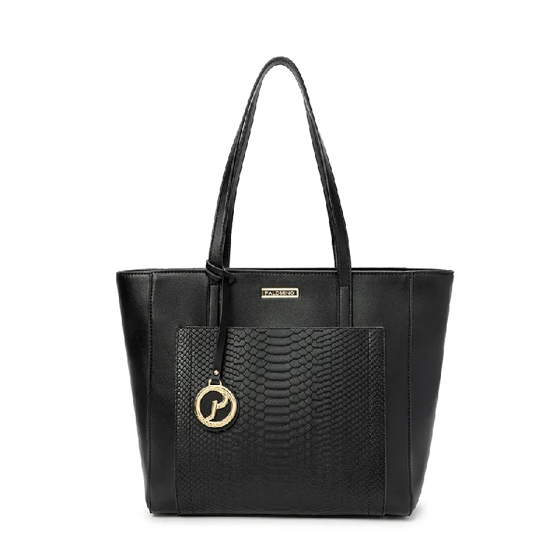Medium - Sized Canvas Tote Bag in Navy Blue with Striped Pattern for a Nautical - Inspired LookPalomino Auria Totebag - Black Medium - Sized Canvas Tote Bag in Navy Blue with Striped Pattern for a Nautical - Inspired LookPalomino Auria Totebag - Black