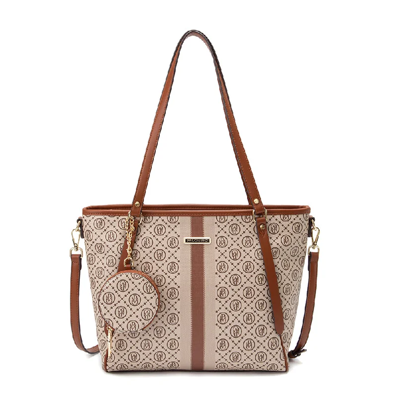 Faux Fur - Trimmed Tote Bag in White for a Cozy Winter LookPalomino Gracia Totebag - Khaki Faux Fur - Trimmed Tote Bag in White for a Cozy Winter LookPalomino Gracia Totebag - Khaki