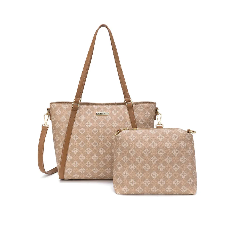 Quilted Tote Bag in Cream with Silver Hardware for a Classic and Sophisticated StylePalomino Molly Totebag - Khaki Quilted Tote Bag in Cream with Silver Hardware for a Classic and Sophisticated StylePalomino Molly Totebag - Khaki