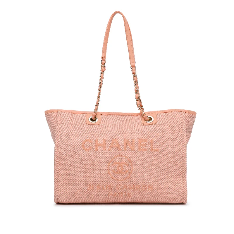 Women's Tote Bag with Zipper Closure in Red for Secure StoragePink Chanel Small Canvas Deauville Tote Women's Tote Bag with Zipper Closure in Red for Secure StoragePink Chanel Small Canvas Deauville Tote
