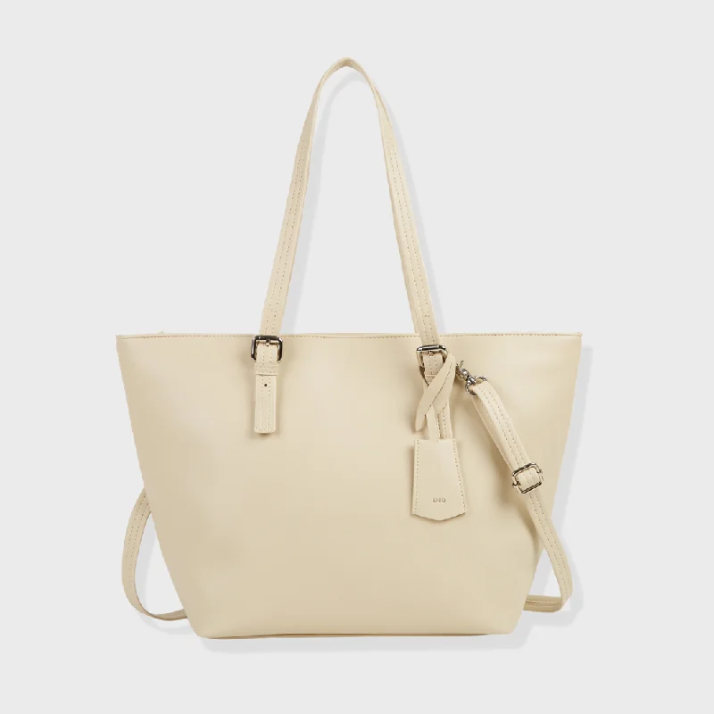 Quilted Tote Bag in Cream with Silver Hardware for a Classic and Sophisticated StylePORTO VEGAN LEATHER SHOULDER BAG CREAM Quilted Tote Bag in Cream with Silver Hardware for a Classic and Sophisticated StylePORTO VEGAN LEATHER SHOULDER BAG CREAM