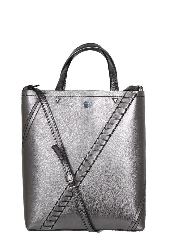 Monogrammed Tote Bag in Brown Leather with Personalized Initials for a Custom and Elegant TouchPS Hex Tote Metal, Dark Silver Monogrammed Tote Bag in Brown Leather with Personalized Initials for a Custom and Elegant TouchPS Hex Tote Metal, Dark Silver