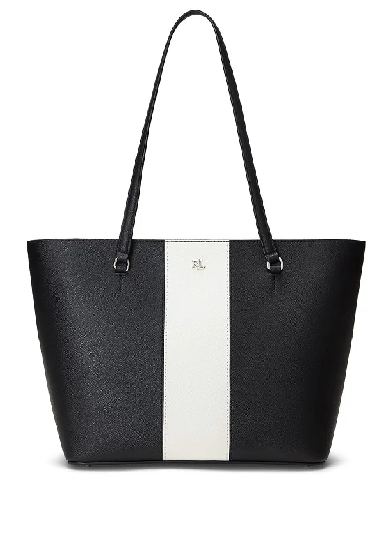 Women's Tote Bag with Magnetic Closure in Orange for Easy Access on the GoRalph Lauren Karly Leather Crosshatch Medium Tote Bag, Black & Soft White Women's Tote Bag with Magnetic Closure in Orange for Easy Access on the GoRalph Lauren Karly Leather Crosshatch Medium Tote Bag, Black & Soft White