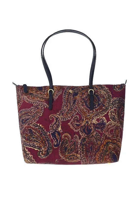 Waterproof Tote Bag in Yellow for Outdoor Activities in Wet WeatherRalph Lauren Paisley Print Nylon Keaton Tote Bag, Fall Paisley