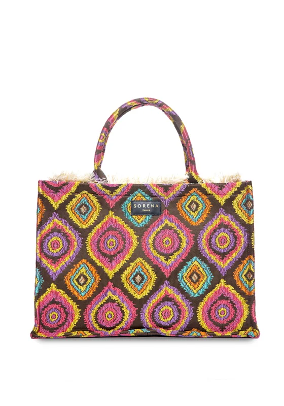 Oversized Jute Tote Bag in Natural Color with Rope Handles for a Beach VacationSorena Riviera Diamond Velvet Medium Tote Bag, Pink Multi Oversized Jute Tote Bag in Natural Color with Rope Handles for a Beach VacationSorena Riviera Diamond Velvet Medium Tote Bag, Pink Multi
