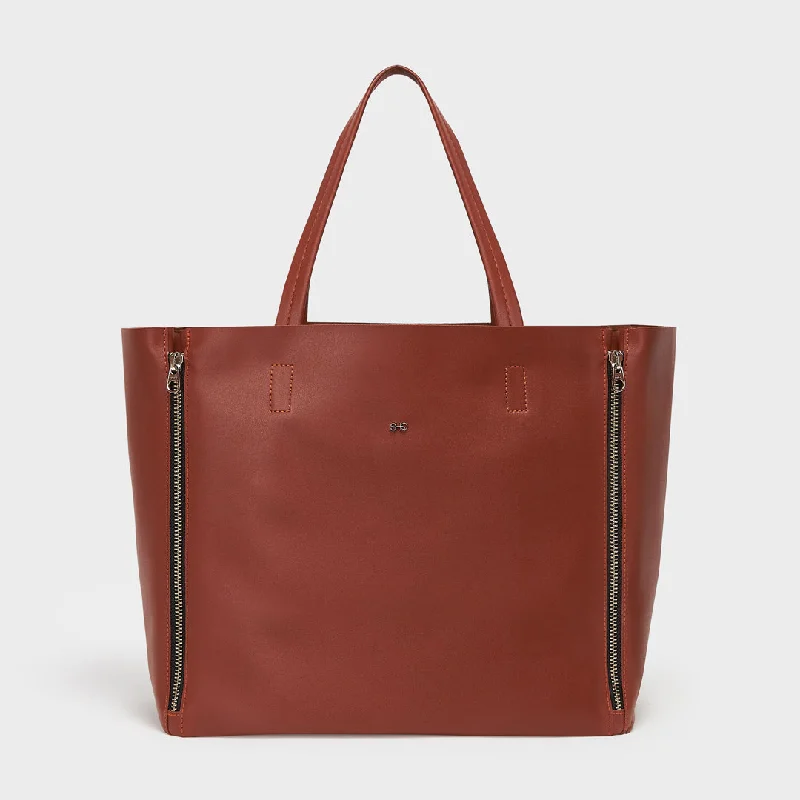 Women's Tote Bag with Inner Compartments in Gray for Organizing Everyday EssentialsSEOUL SMOOTH VEGAN LEATHER TAN Women's Tote Bag with Inner Compartments in Gray for Organizing Everyday EssentialsSEOUL SMOOTH VEGAN LEATHER TAN