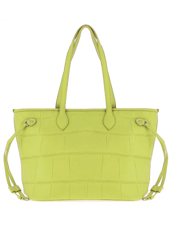 Tote Bag with Adjustable Shoulder Strap in Olive Green for Comfortable CarryingZen Collection Faux Leather Tote Bag, Lime Tote Bag with Adjustable Shoulder Strap in Olive Green for Comfortable CarryingZen Collection Faux Leather Tote Bag, Lime