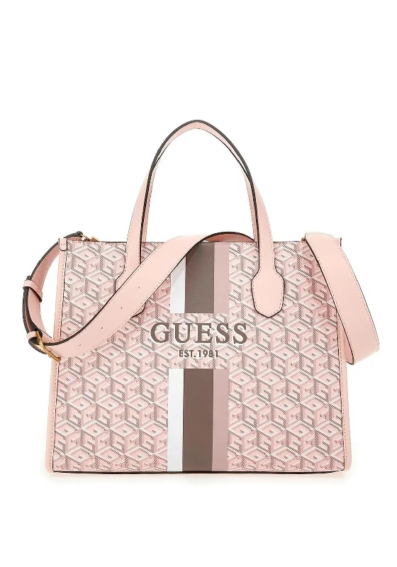 Tote Bag with Adjustable Shoulder Strap in Olive Green for Comfortable CarryingGuess Silvana Logo Medium Tote Bag, Pale Rose Tote Bag with Adjustable Shoulder Strap in Olive Green for Comfortable CarryingGuess Silvana Logo Medium Tote Bag, Pale Rose