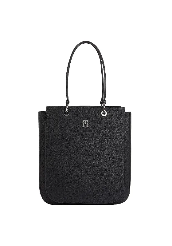 Women's Printed Tote Bag in Floral Patterns for a Spring - Themed Shopping TripTommy Hilfiger Emblem Work Tote, Black Women's Printed Tote Bag in Floral Patterns for a Spring - Themed Shopping TripTommy Hilfiger Emblem Work Tote, Black