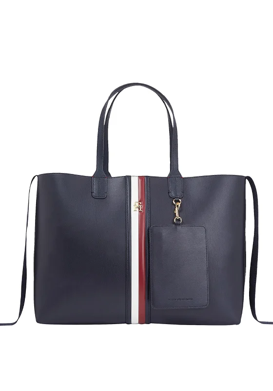 Large Capacity Genuine Leather Women's Tote Bag in Black for Work and CommutingTommy Hilfiger Iconic Puffy Tote Bag, Navy Large Capacity Genuine Leather Women's Tote Bag in Black for Work and CommutingTommy Hilfiger Iconic Puffy Tote Bag, Navy
