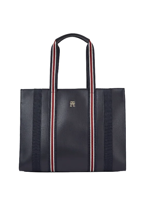 Geometric - Printed Tote Bag in Multicolor for a Contemporary and Trendy OutfitTommy Hilfiger Signature Medium Tote Bag, Navy Geometric - Printed Tote Bag in Multicolor for a Contemporary and Trendy OutfitTommy Hilfiger Signature Medium Tote Bag, Navy